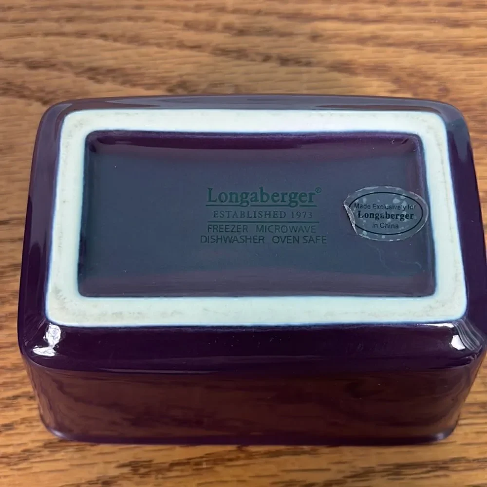 Set of TWO Longaberger Eggplant condiment dishes